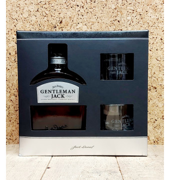 Jack Daniel's Gentleman + 2 glazen tumblers in giftbox